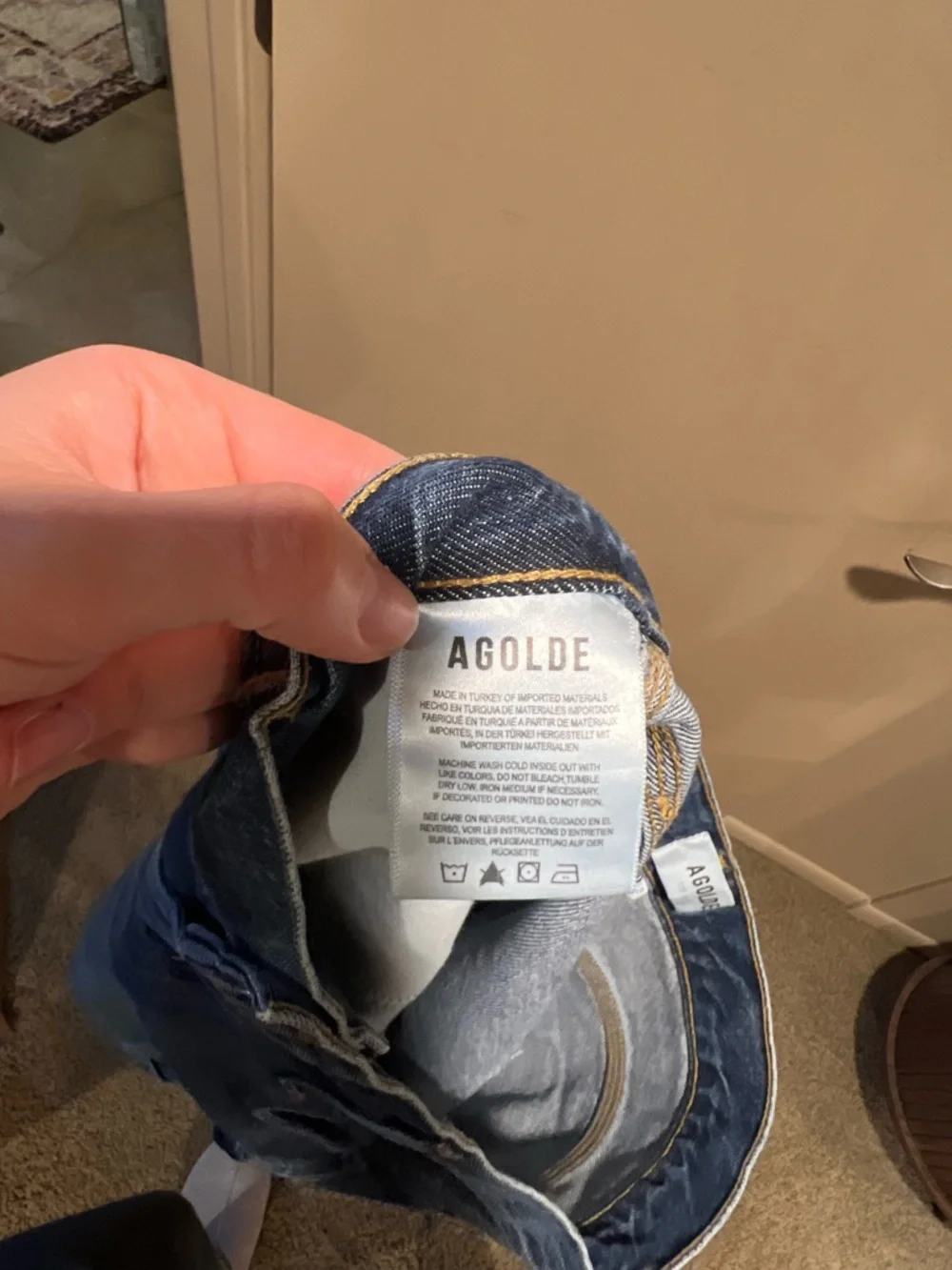 Agolde Dark Blue Wide-Leg Utility Jeans - Picture 9 of 10